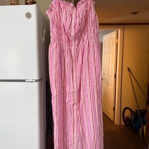 Kohl's Pink and White Striped Dress